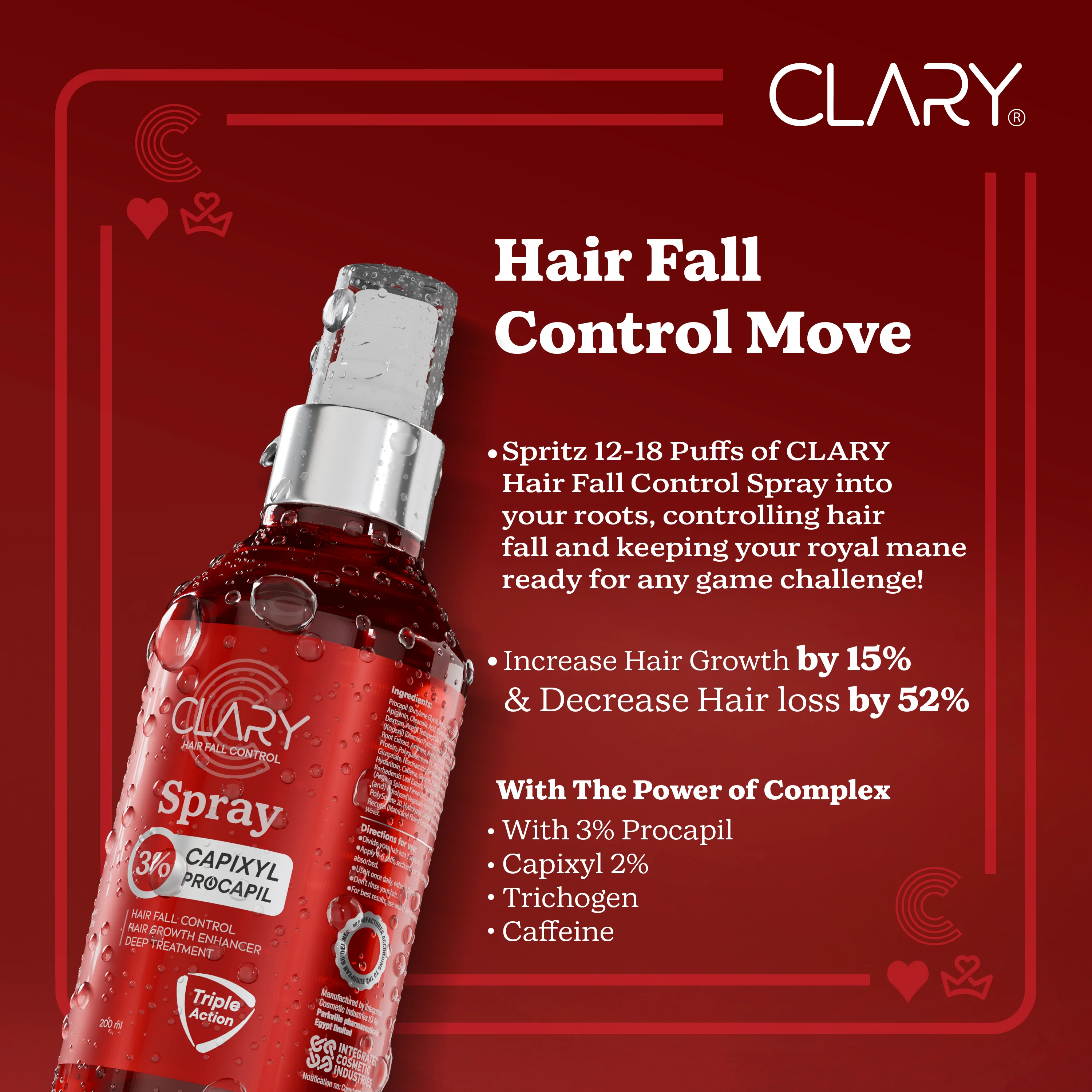 CLARY Hair Fall Control Spray 200 ml - Image 3