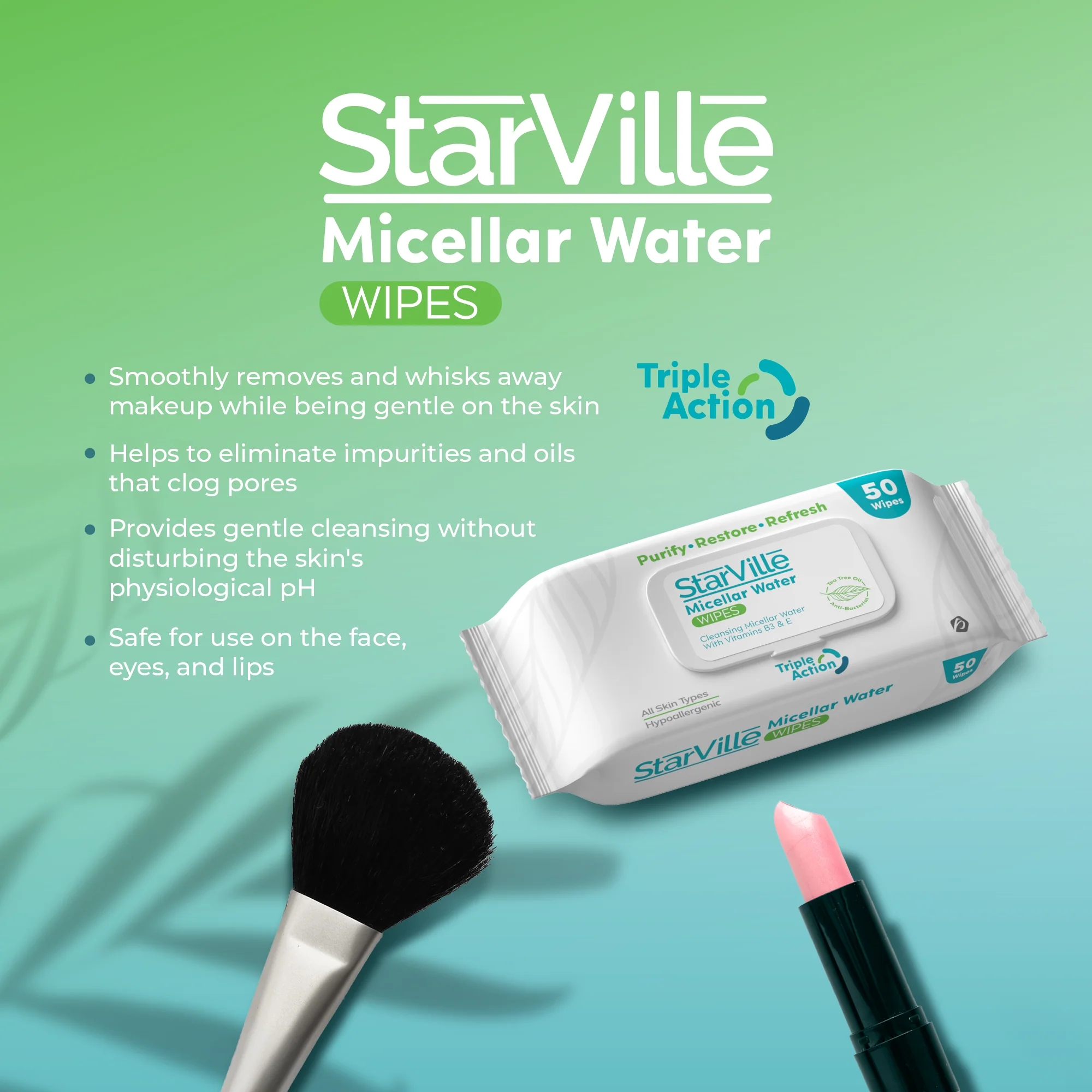 StarVille Micellar Water Wipes 25 pcs - Image 3