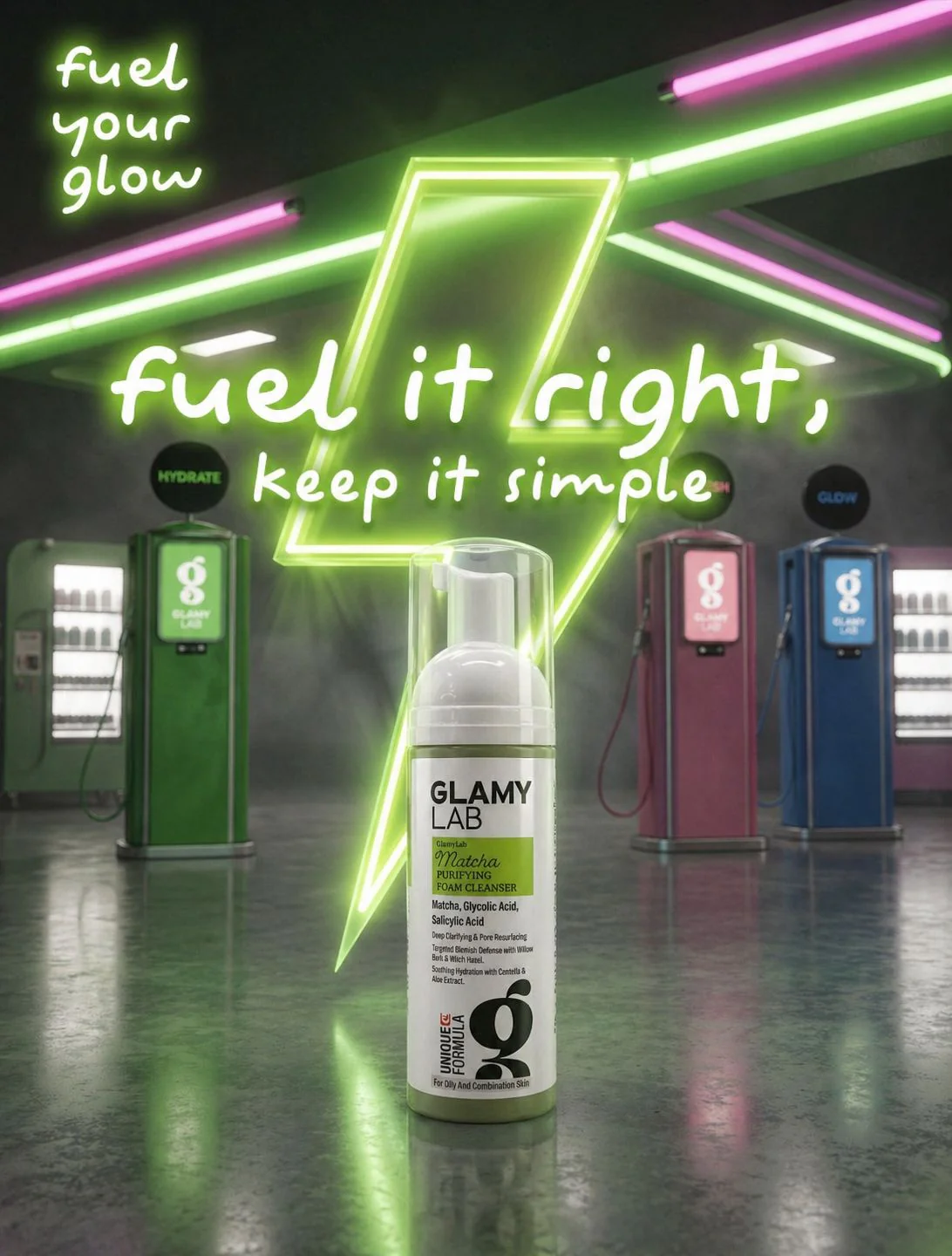 Glamy Lab Matcha Purifying Foam Cleanser - Image 2