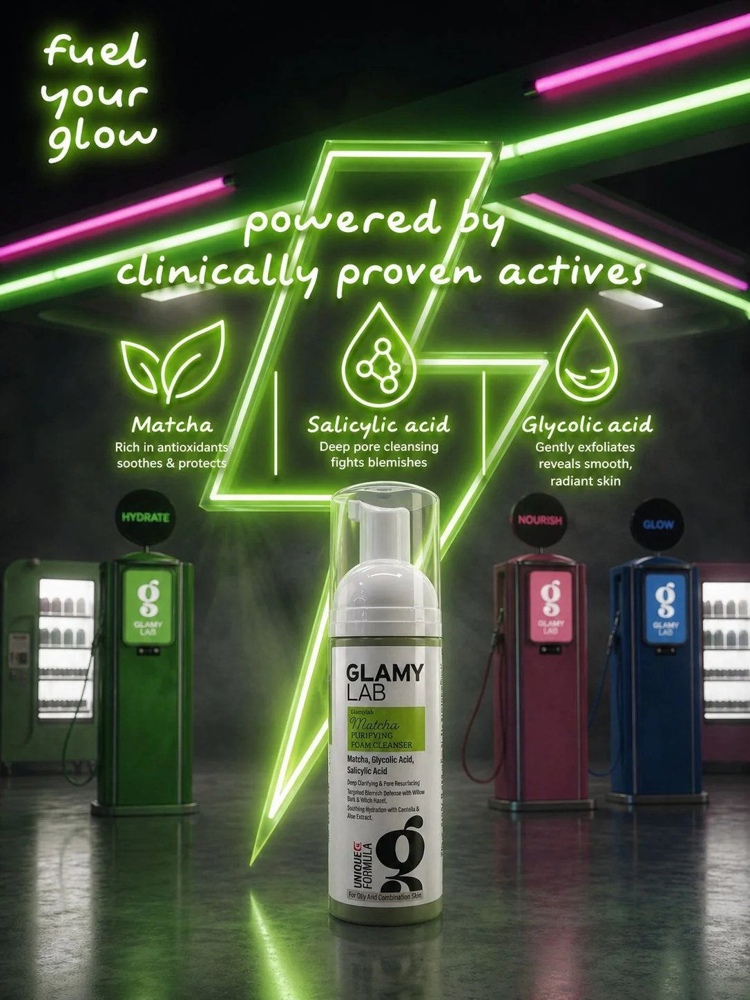 Glamy Lab Matcha Purifying Foam Cleanser - Image 3