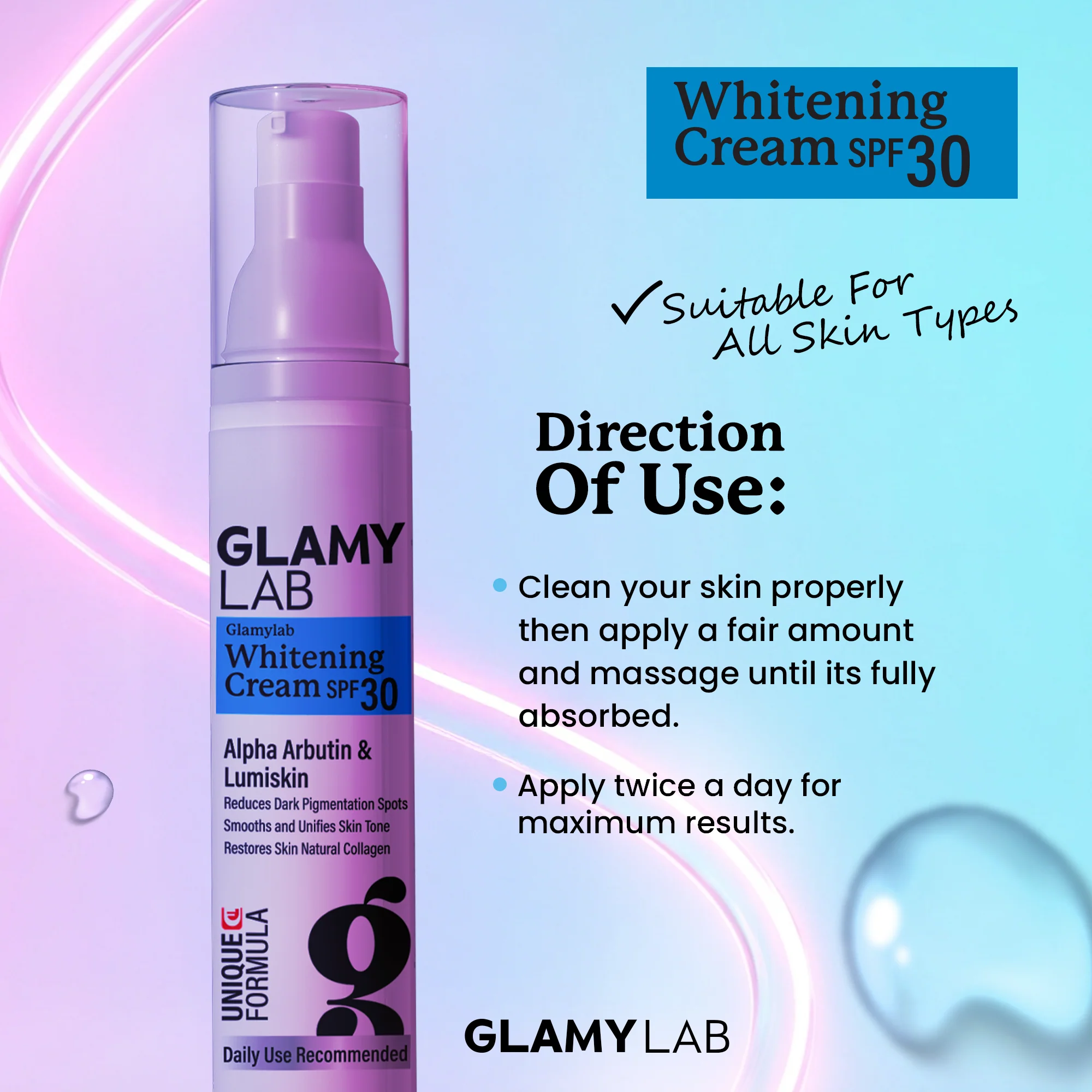 GLAMY LAB Whitening cream SPF 30 50 gm - Image 4