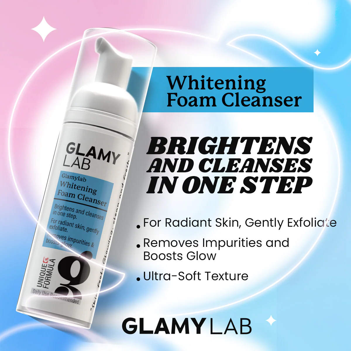 Glamy Lab Whitening Foam Cleanser 150ml - Image 3