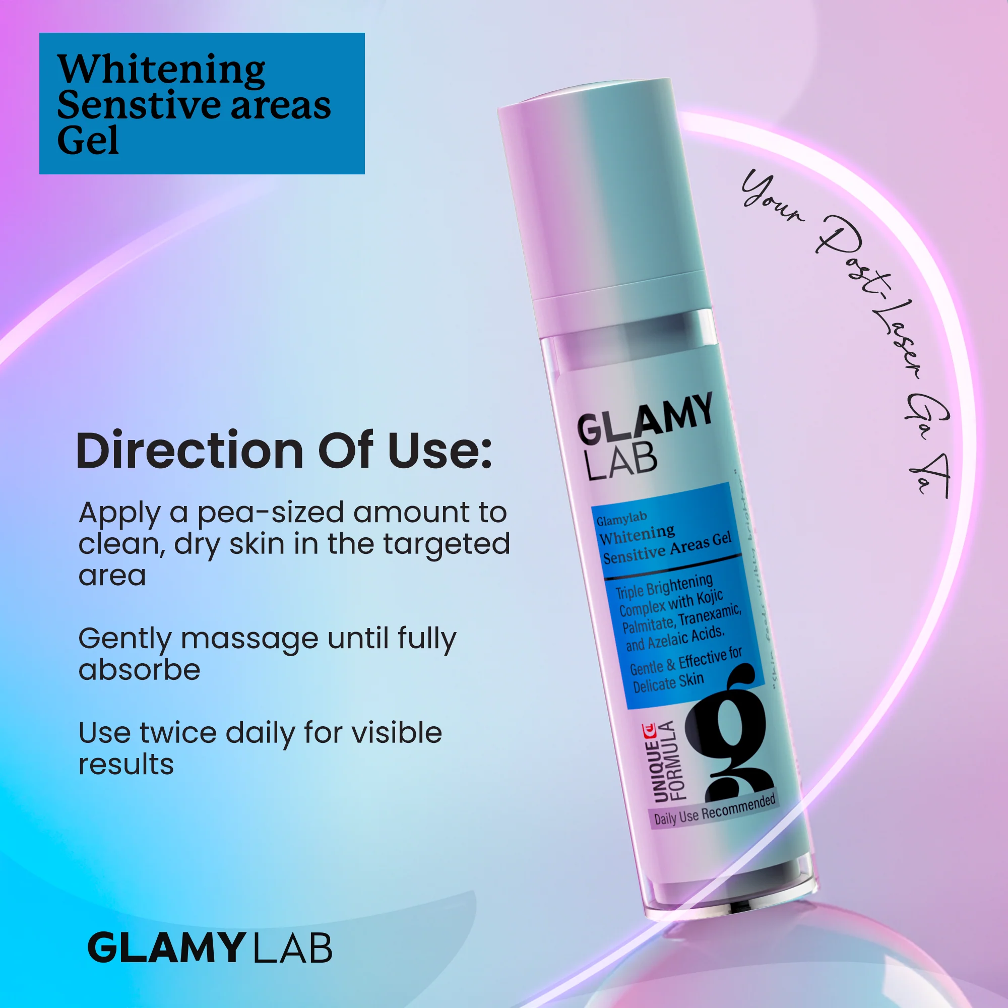 Glamy Lab Whitening Sensitive Areas Gel 50gm - Image 4