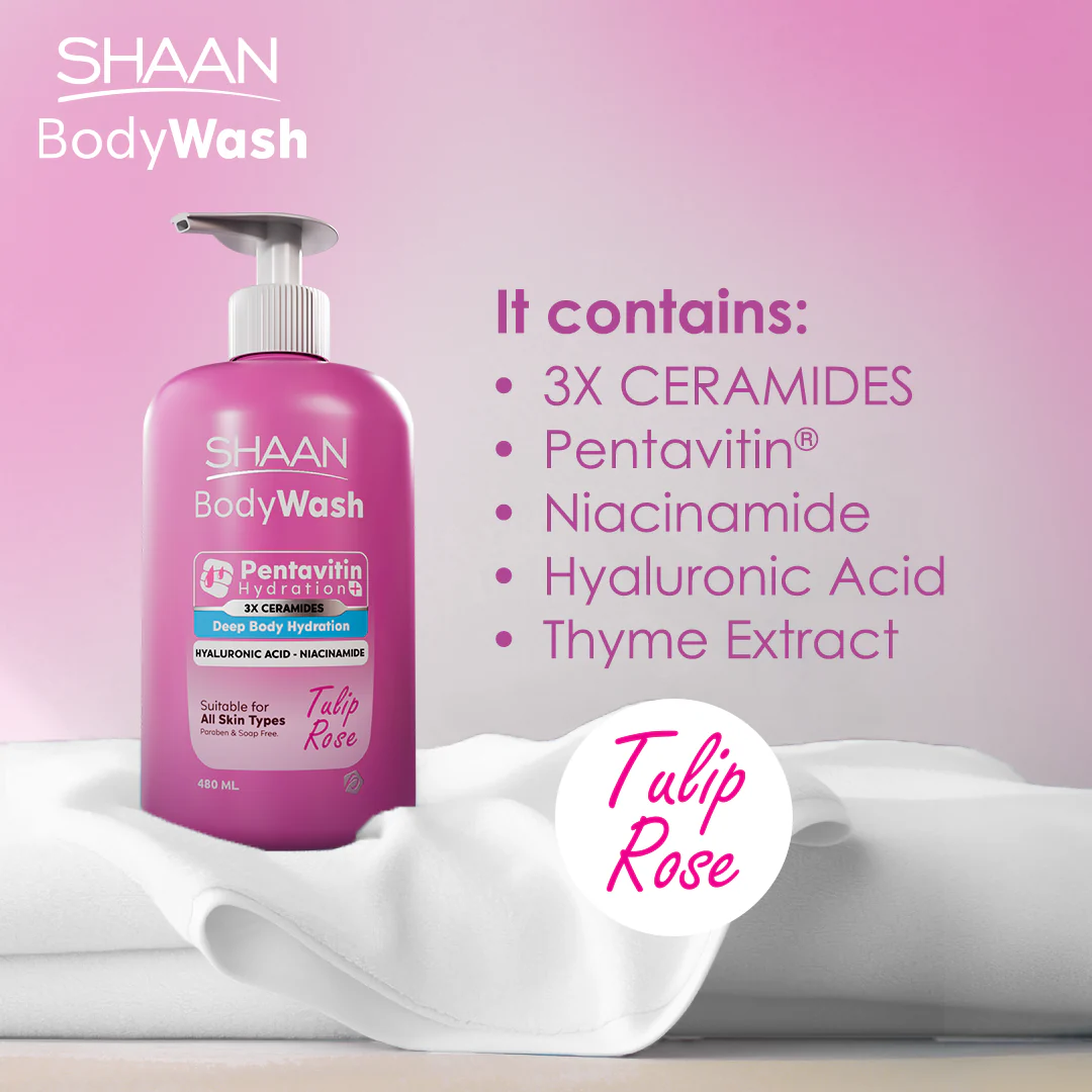 SHAAN Tulip Rose Hydrating Body Wash 480 Ml - Image 5