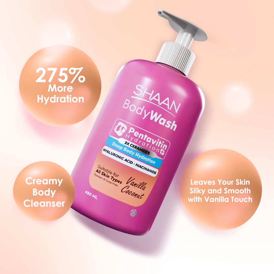 SHAAN Vanilla Coconut Hydrating Body Wash 480 Ml - Image 3