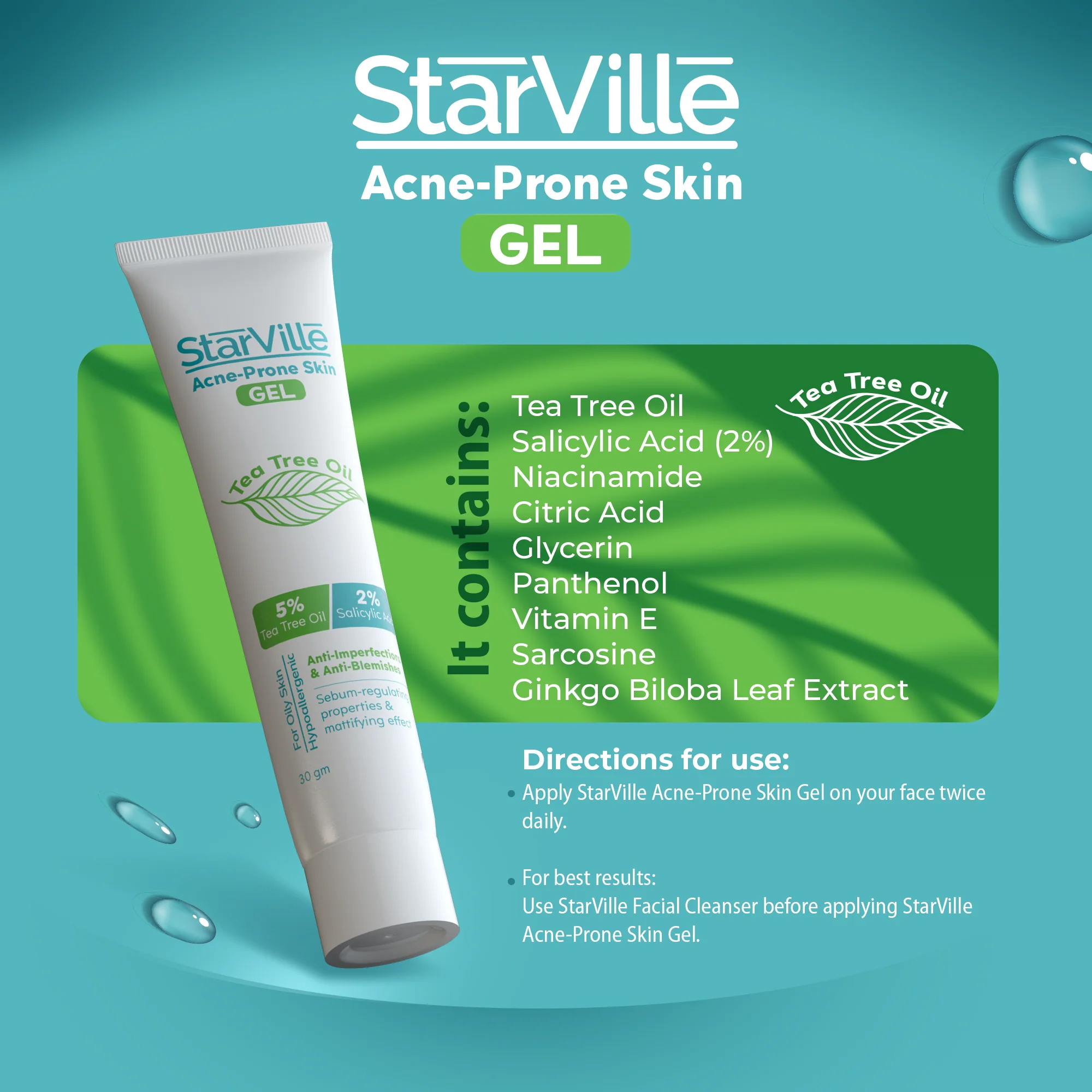 StarVille AcneProne Skin Gel 30gm - Image 4