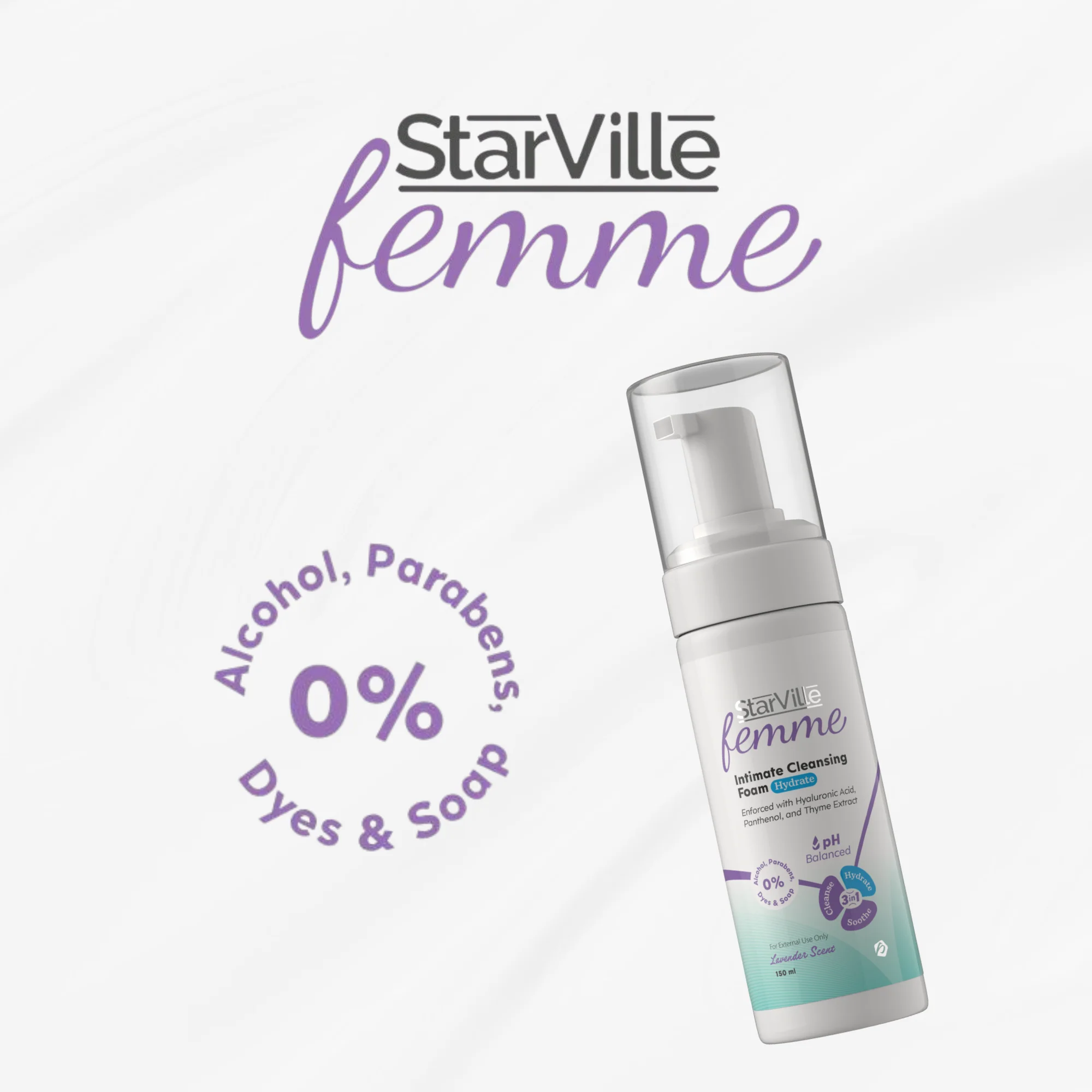 StarVille Femme Intimate Cleansing Foam Hydrate 150 ml - Image 5