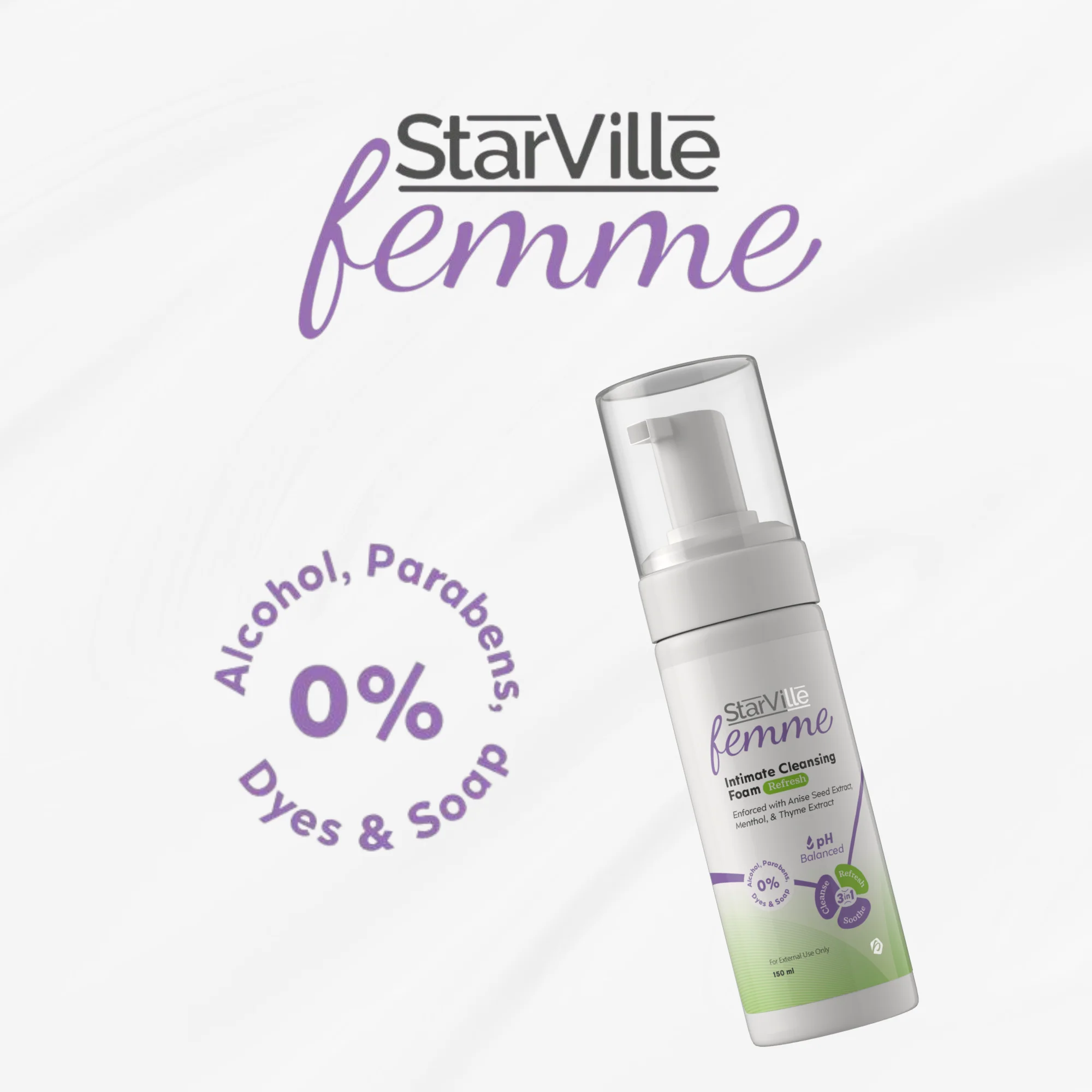 StarVille Femme Intimate Cleansing Foam Refresh 150 ml - Image 5
