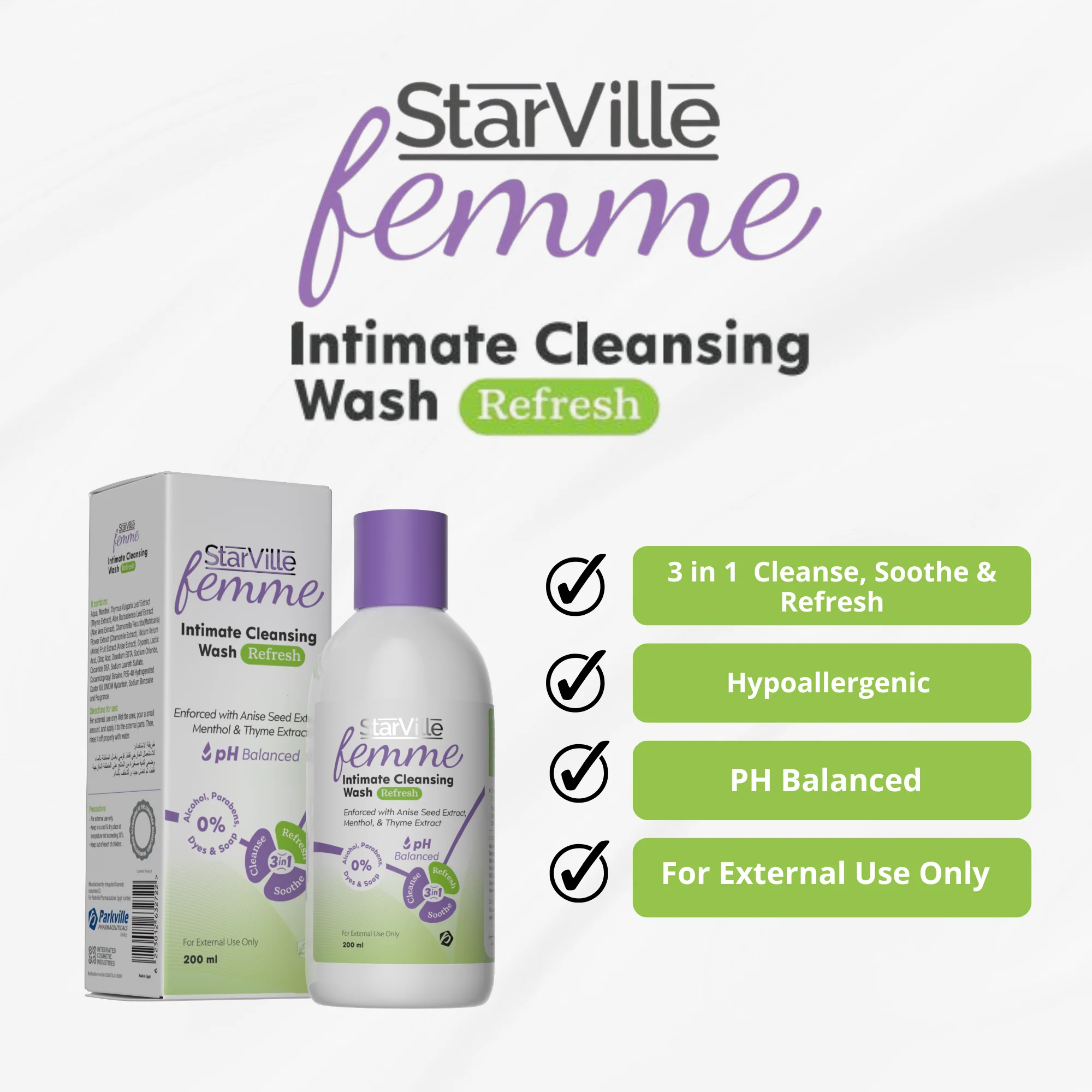 StarVille Femme Intimate Cleansing Wash Refresh 200 ml - Image 5