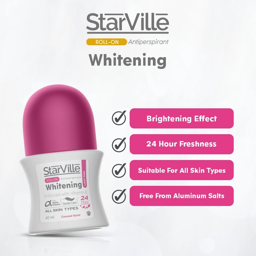 Starville Whitening Roll on Light Pink with Coconut Scent 60 ml - Image 4