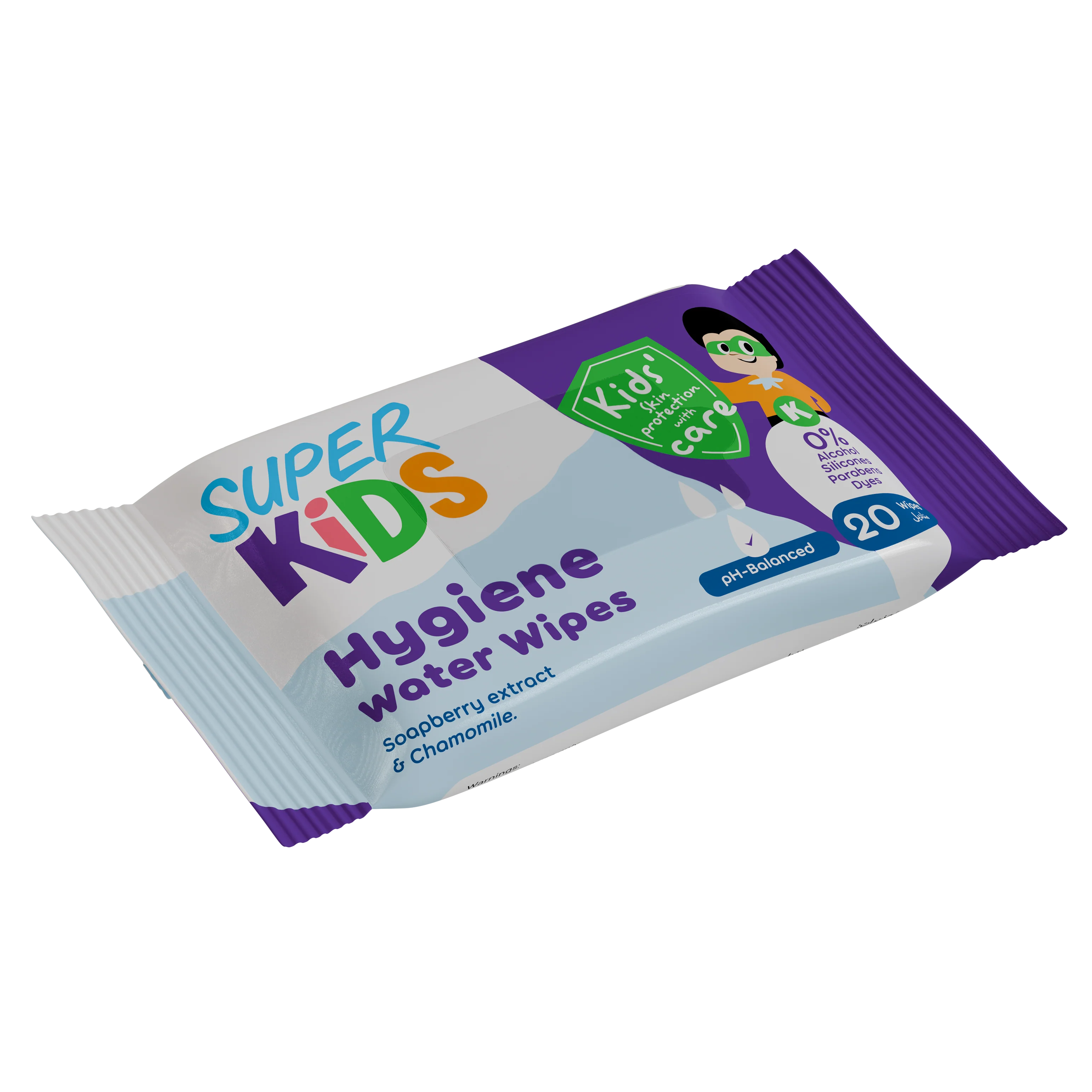 Superkids Hygiene Water Wipes 20 Wipes - Image 3